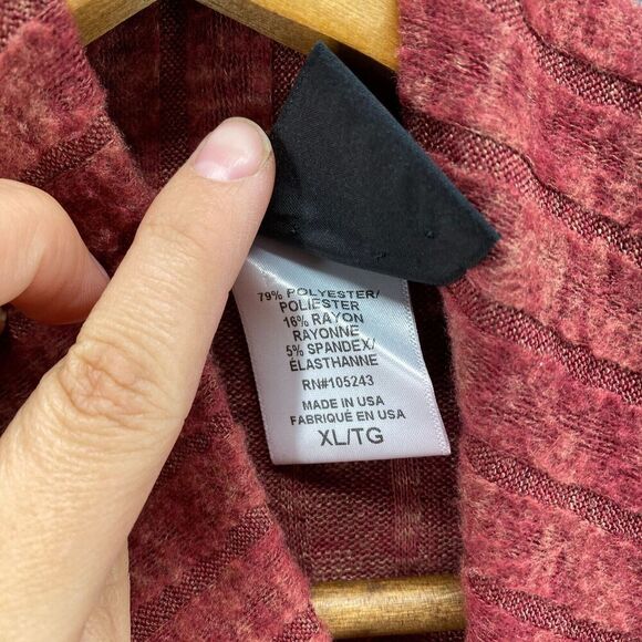 Boneau Cardigan Women XL Red V-Neck Long Sleeve One Button Knit Rayon Casual - Picture 6 of 9